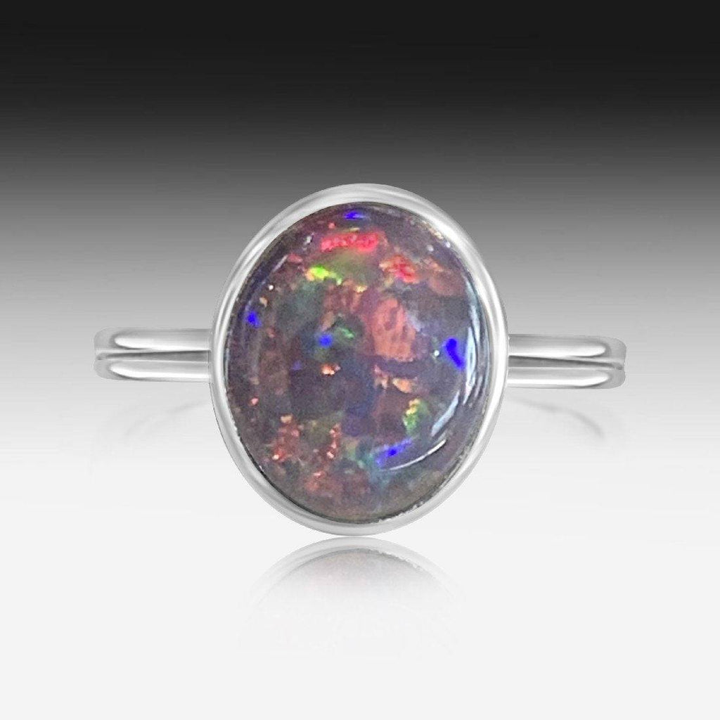 Sterling silver 11x9mm Opal triplet ring - Masterpiece Jewellery Opal & Gems Sydney Australia | Online Shop