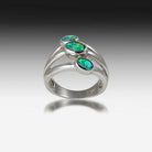 Sterling Silver 3 Opal band - Masterpiece Jewellery Opal & Gems Sydney Australia | Online Shop
