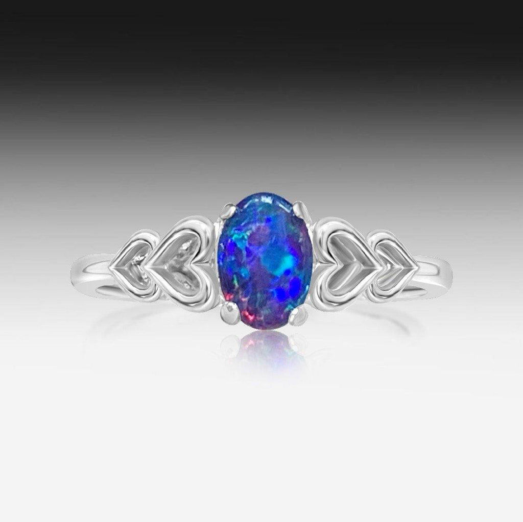 Sterling Silver 7x5mm Opal triplet ring - Masterpiece Jewellery Opal & Gems Sydney Australia | Online Shop