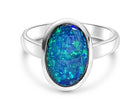 Sterling Silver Black Opal 2.08ct ring - Masterpiece Jewellery Opal & Gems Sydney Australia | Online Shop