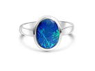 Sterling Silver Black Opal 2.5ct ring - Masterpiece Jewellery Opal & Gems Sydney Australia | Online Shop