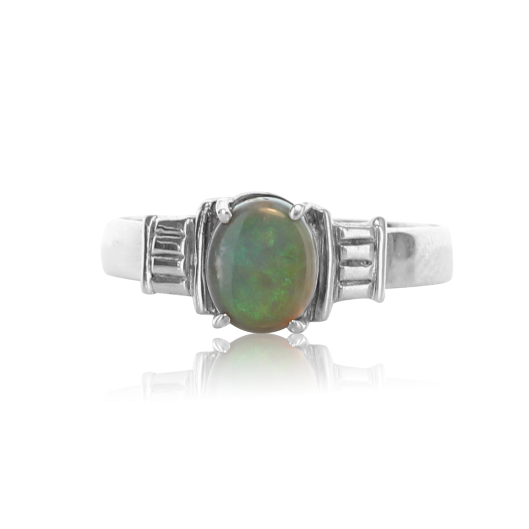 Sterling Silver Black Opal ring - Masterpiece Jewellery Opal & Gems Sydney Australia | Online Shop