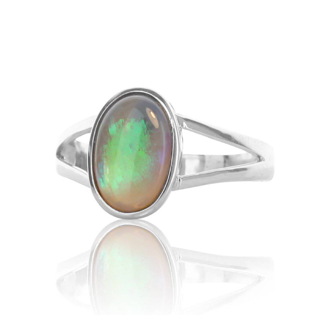 Sterling Silver Black Opal ring - Masterpiece Jewellery Opal & Gems Sydney Australia | Online Shop