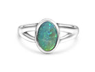 Sterling Silver Black Opal solitaire ring - Masterpiece Jewellery Opal & Gems Sydney Australia | Online Shop