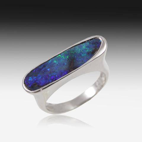 STERLING SILVER BOULDER OPAL RING - Masterpiece Jewellery Opal & Gems Sydney Australia | Online Shop