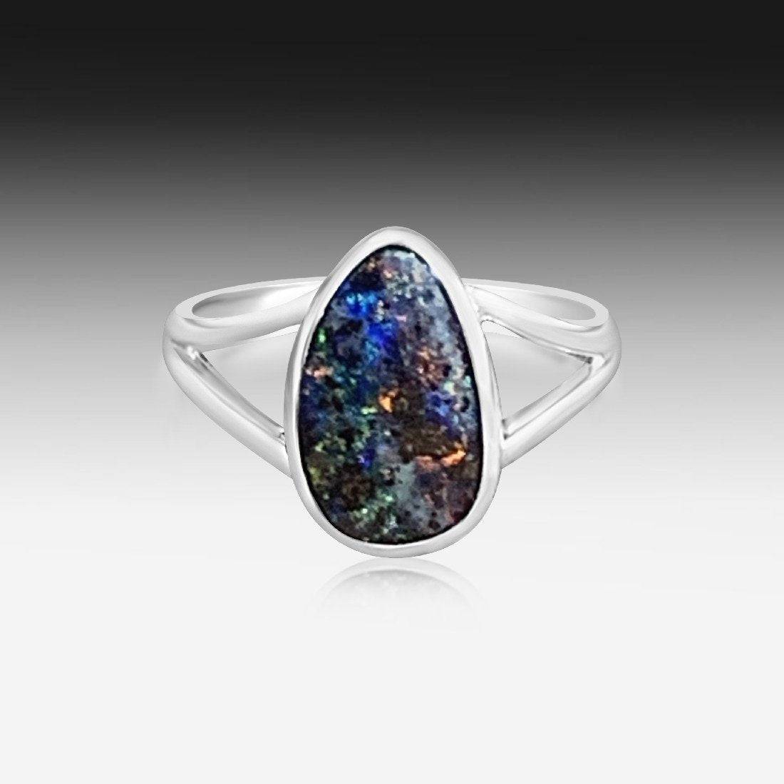 Sterling Silver Boulder Opal ring - Masterpiece Jewellery Opal & Gems Sydney Australia | Online Shop