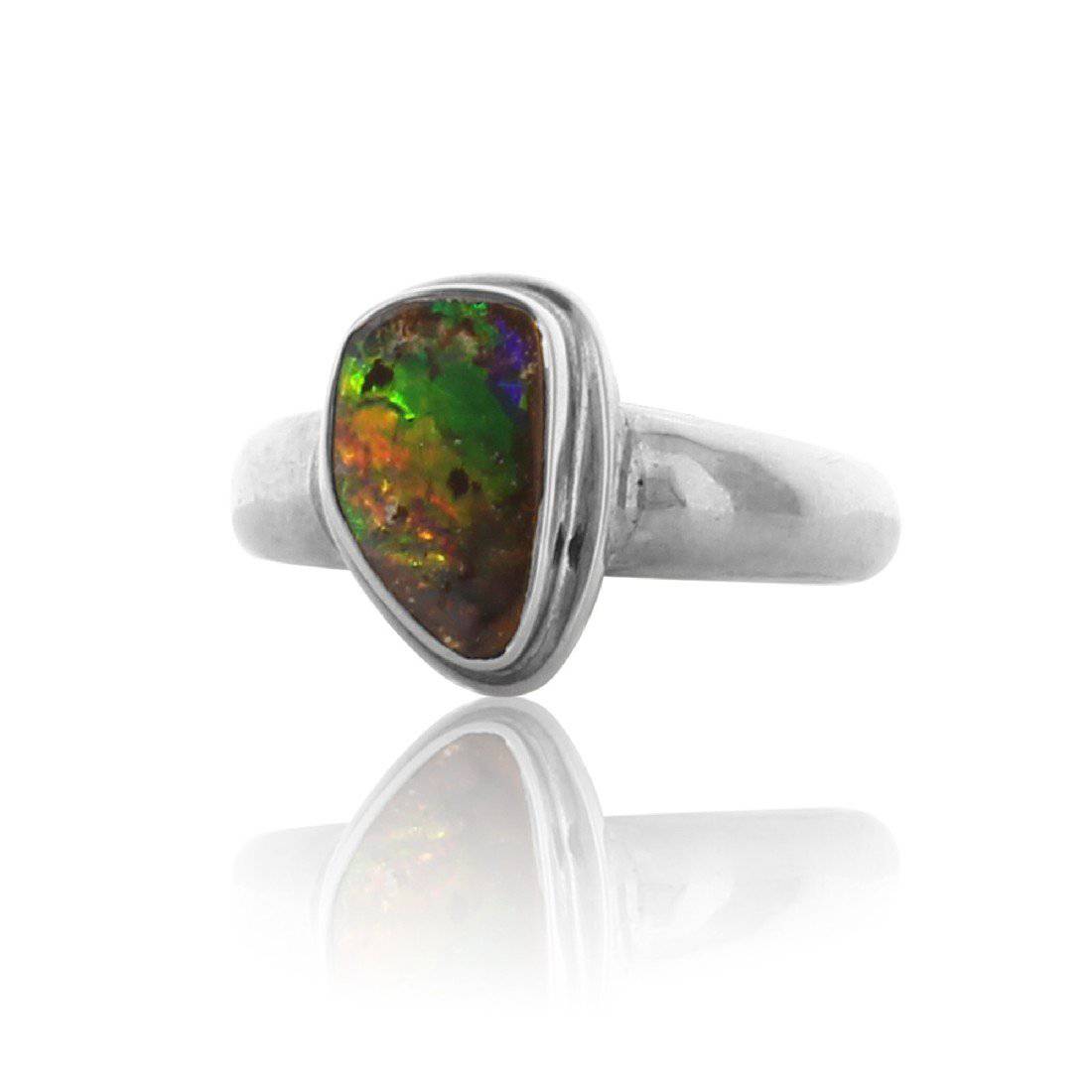 Sterling Silver Boulder Opal ring - Masterpiece Jewellery Opal & Gems Sydney Australia | Online Shop