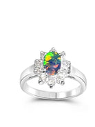 STERLING SILVER CLUSTER OPAL RING - Masterpiece Jewellery Opal & Gems Sydney Australia | Online Shop