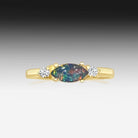 Sterling Silver Gold plated Opal triplet and cubic zirconia ring - Masterpiece Jewellery Opal & Gems Sydney Australia | Online Shop