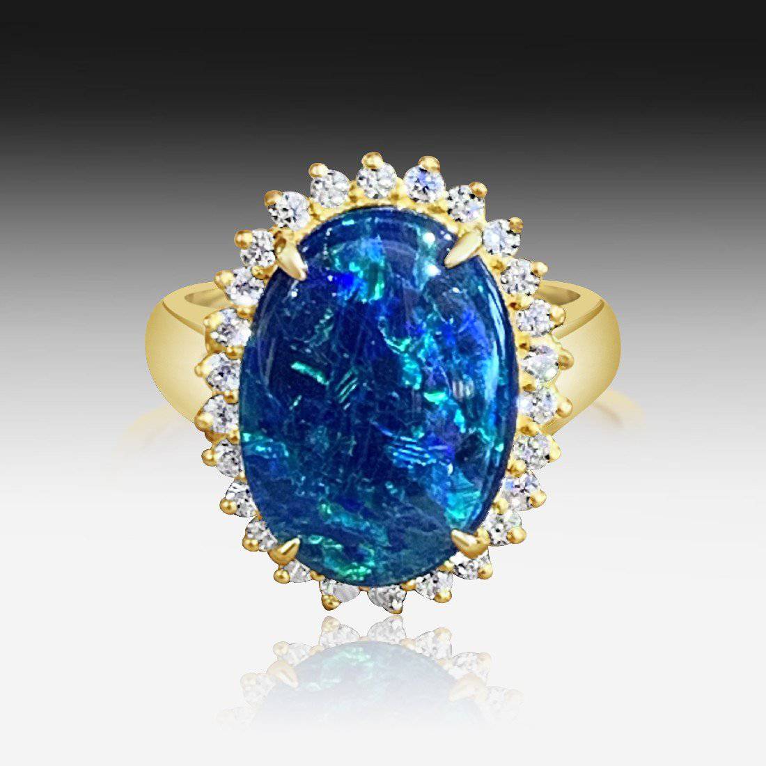 Sterling Silver Gold Plated Opal Triplet ring - Masterpiece Jewellery Opal & Gems Sydney Australia | Online Shop