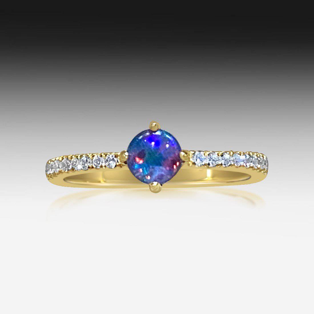 Sterling Silver Gold plated Opal triplet ring - Masterpiece Jewellery Opal & Gems Sydney Australia | Online Shop