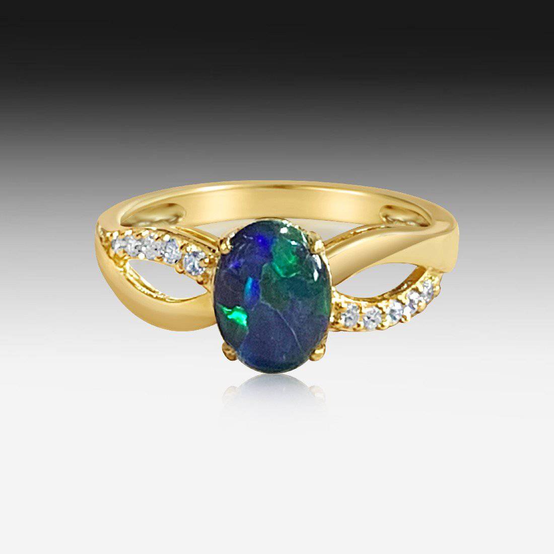 Sterling Silver Gold Plated Opal triplet ring - Masterpiece Jewellery Opal & Gems Sydney Australia | Online Shop