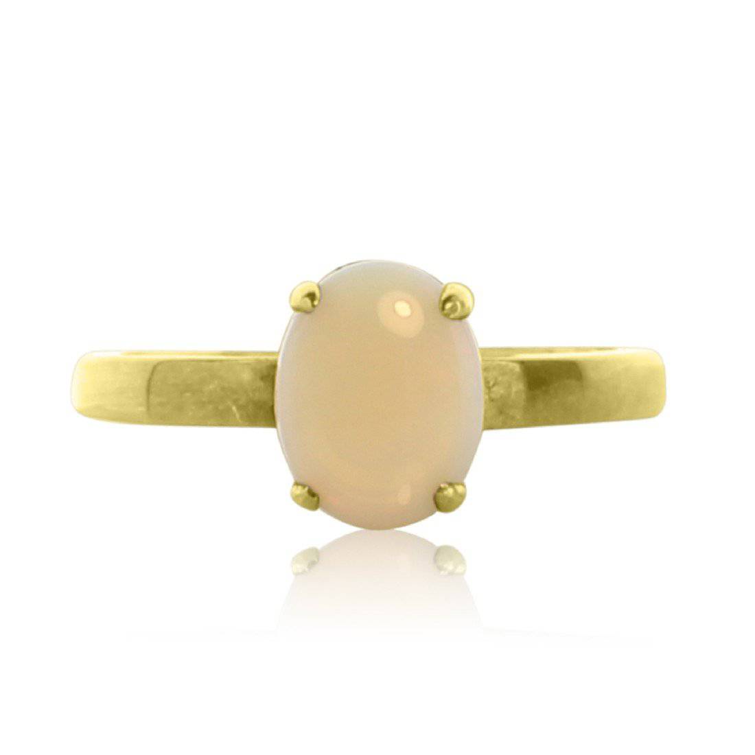 Sterling Silver Gold plated White Opal ring - Masterpiece Jewellery Opal & Gems Sydney Australia | Online Shop