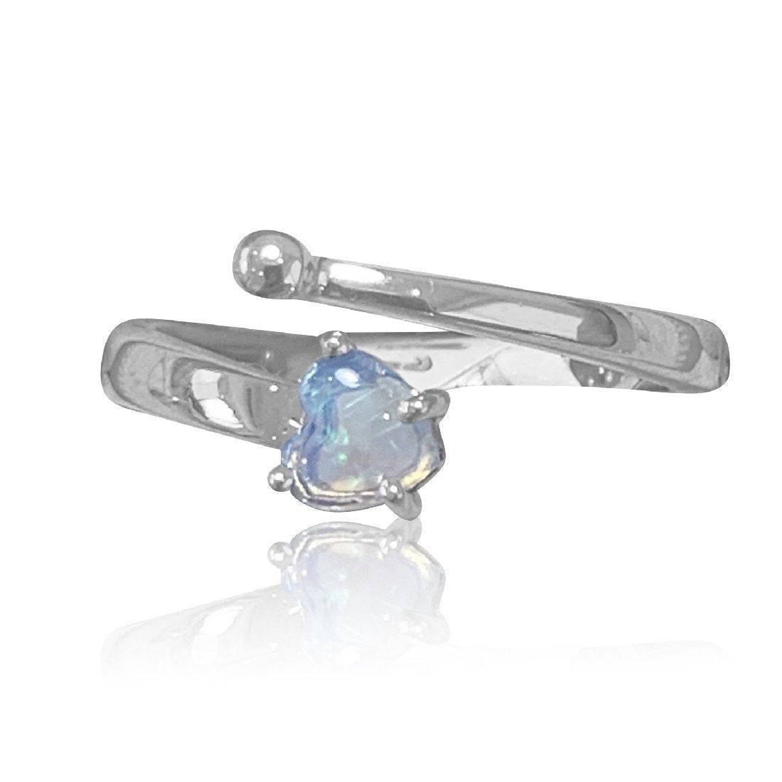 Sterling Silver heart Opal ring - Masterpiece Jewellery Opal & Gems Sydney Australia | Online Shop