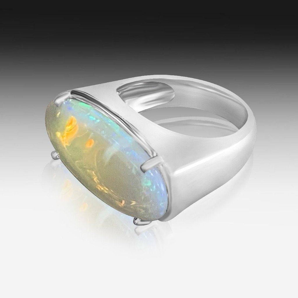 Sterling Silver Light Opal ring - Masterpiece Jewellery Opal & Gems Sydney Australia | Online Shop