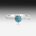 Sterling Silver Opal and cubic zirconia ring - Masterpiece Jewellery Opal & Gems Sydney Australia | Online Shop