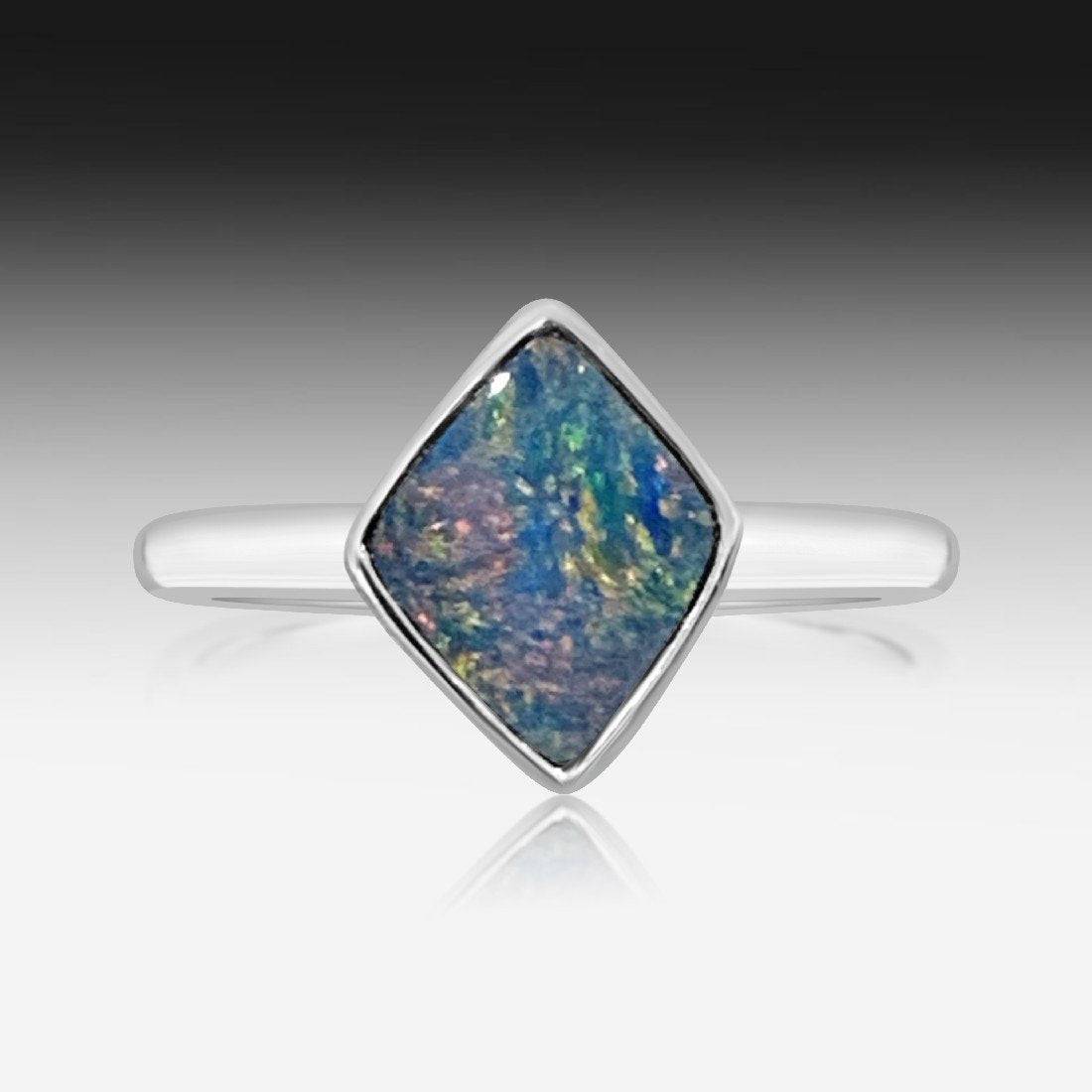 Sterling Silver Opal doublet ring - Masterpiece Jewellery Opal & Gems Sydney Australia | Online Shop