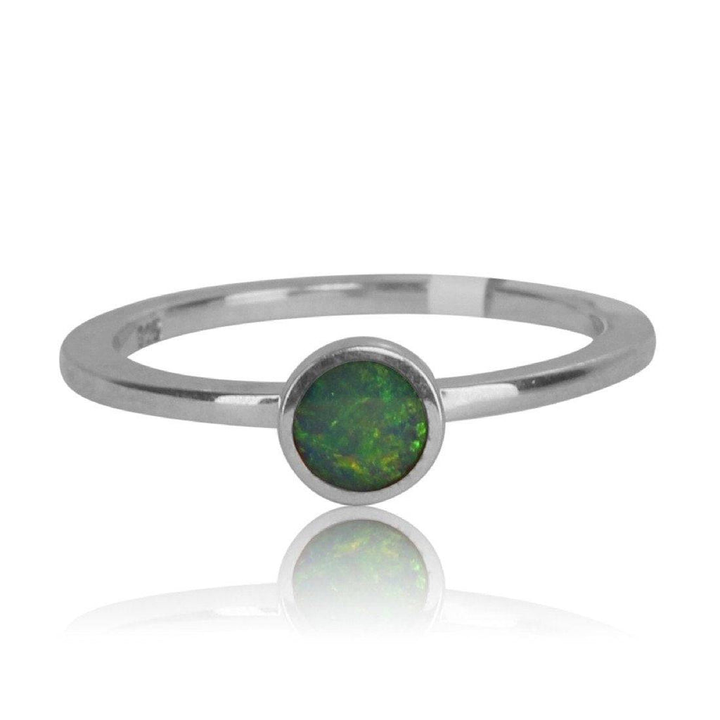 Sterling Silver Opal inlay ring - Masterpiece Jewellery Opal & Gems Sydney Australia | Online Shop