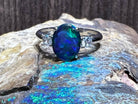 Sterling Silver Opal triplet and cubic zirconia ring - Masterpiece Jewellery Opal & Gems Sydney Australia | Online Shop