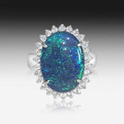 Sterling Silver Opal Triplet cluster ring - Masterpiece Jewellery Opal & Gems Sydney Australia | Online Shop