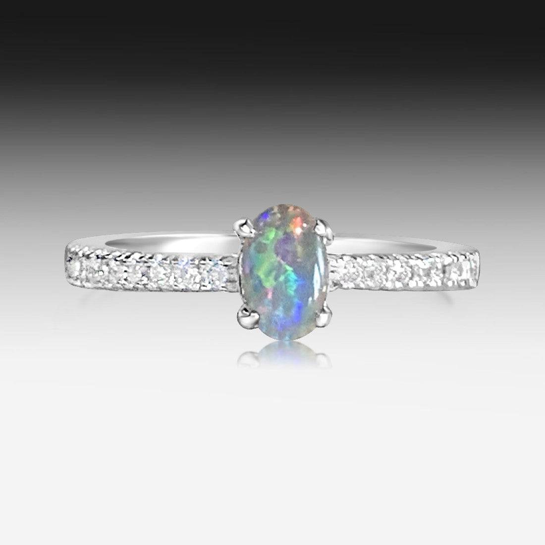 Sterling Silver Opal triplet with cubic zirconia - Masterpiece Jewellery Opal & Gems Sydney Australia | Online Shop