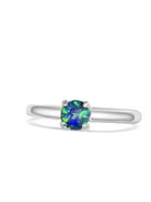 Sterling Silver Round Opal triplet solitaire ring - Masterpiece Jewellery Opal & Gems Sydney Australia | Online Shop