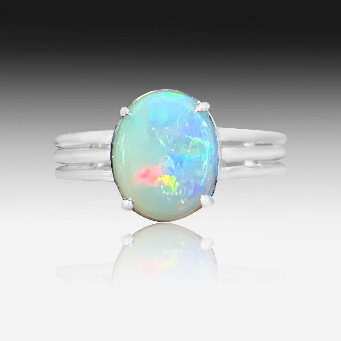 Sterling Silver White Opal ring - Masterpiece Jewellery Opal & Gems Sydney Australia | Online Shop