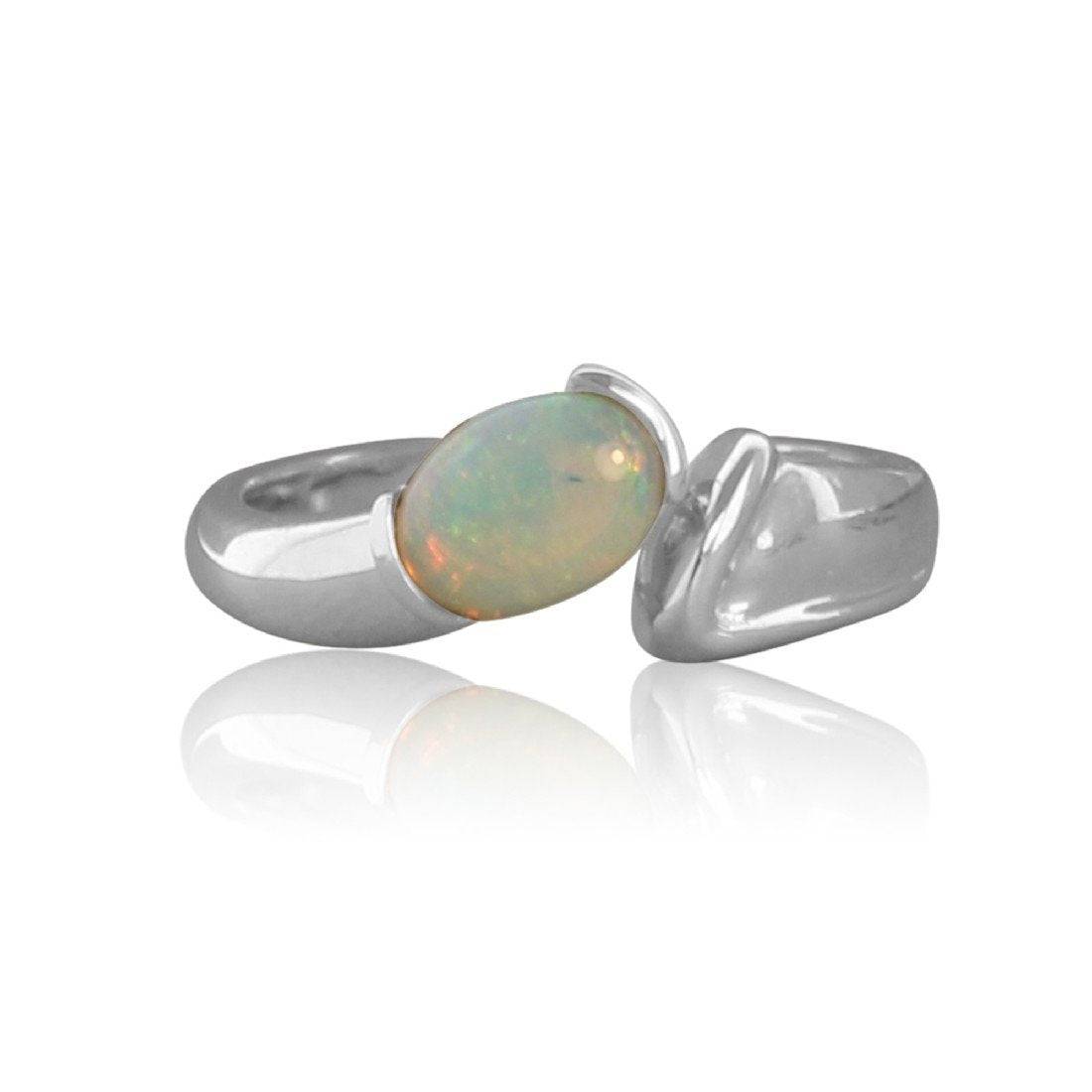 Sterling Silver White Opal ring - Masterpiece Jewellery Opal & Gems Sydney Australia | Online Shop