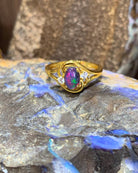 Gold Plated Sterling Silver 7x5mm Opal ring - Masterpiece Jewellery Opal & Gems Sydney Australia | Online Shop