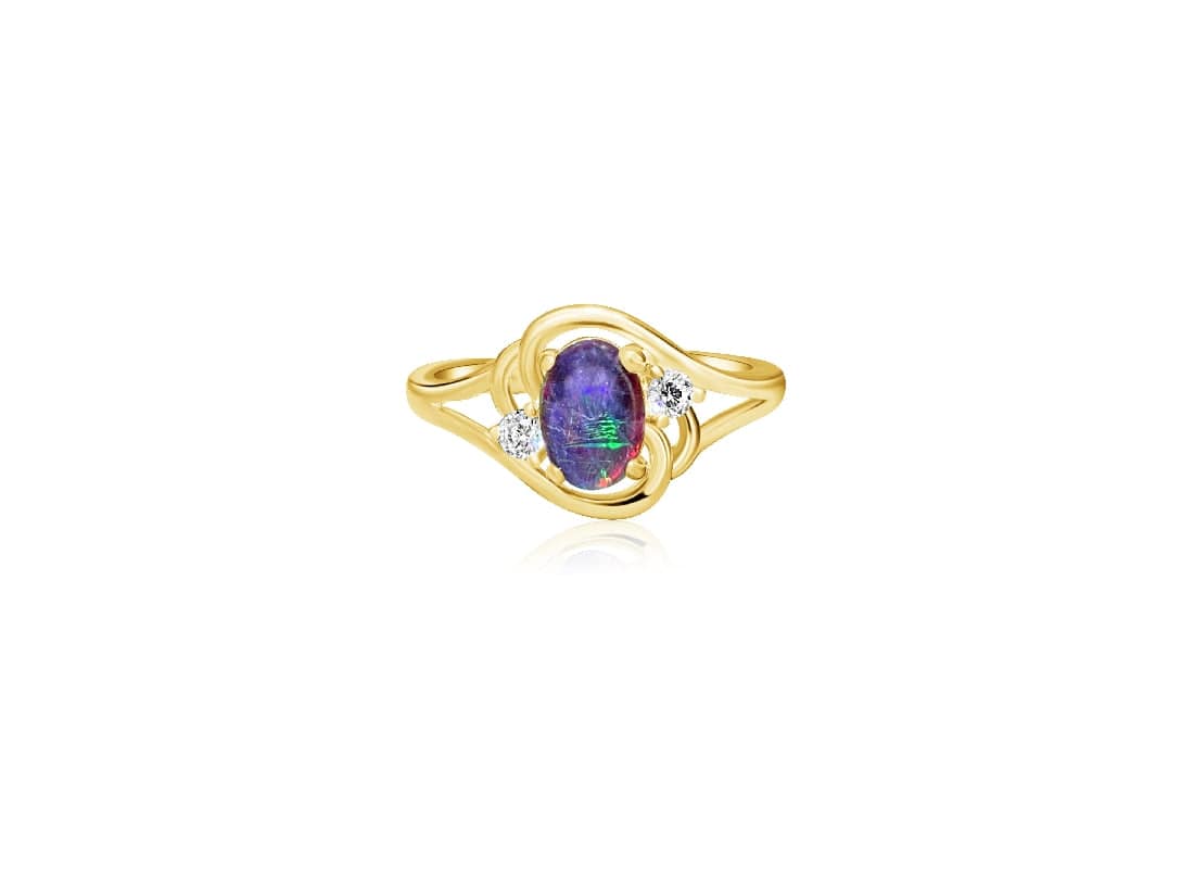 Gold Plated Sterling Silver 7x5mm Opal ring - Masterpiece Jewellery Opal & Gems Sydney Australia | Online Shop