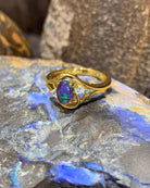 Gold Plated Sterling Silver 7x5mm Opal ring - Masterpiece Jewellery Opal & Gems Sydney Australia | Online Shop