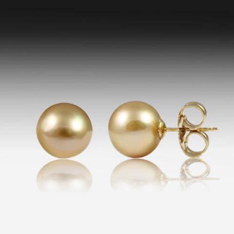 Masterpiece Jewellery - 12mm Golden Pearl Studs - $1,500.00 AUD