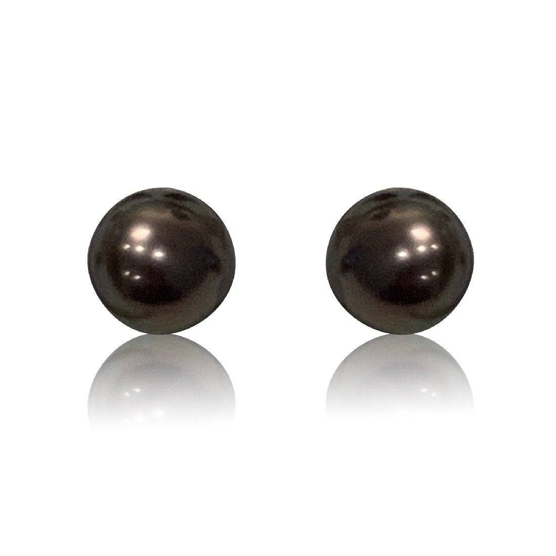 18kt White Gold Black Pearl studs - Masterpiece Jewellery Opal & Gems Sydney Australia | Online Shop