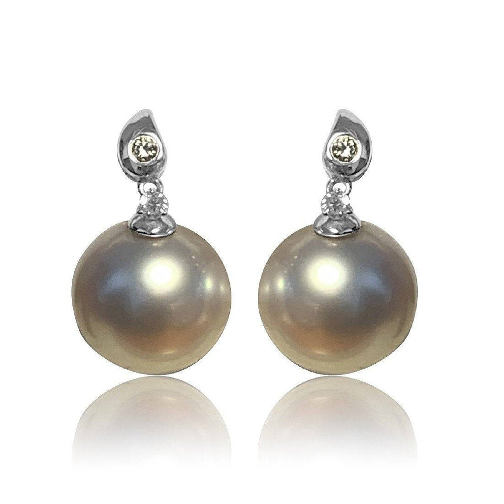 18kt White Gold earrings with Pearls - Masterpiece Jewellery Opal & Gems Sydney Australia | Online Shop