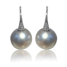 18kt White Gold South Sea 10mm earrings - Masterpiece Jewellery Opal & Gems Sydney Australia | Online Shop