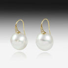 18KT WHITE GOLD SOUTH SEA AND DIAMOND EARRINGS - Masterpiece Jewellery Opal & Gems Sydney Australia | Online Shop