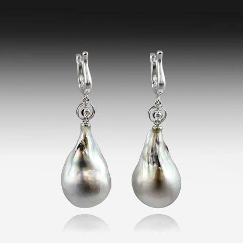18KT White Gold South Sea Baroque Pearls - Masterpiece Jewellery Opal & Gems Sydney Australia | Online Shop