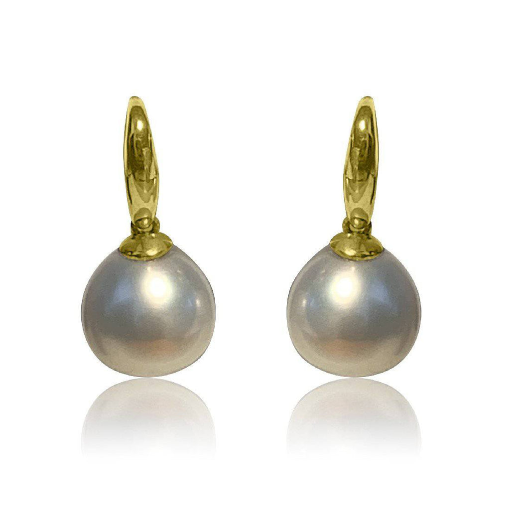 18kt Yellow Gold Black Pearl Hook earrings - Masterpiece Jewellery Opal & Gems Sydney Australia | Online Shop