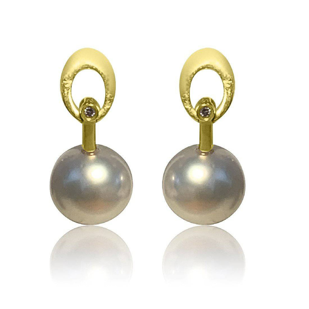 18kt Yellow Gold South Sea Pearls with diamonds - Masterpiece Jewellery Opal & Gems Sydney Australia | Online Shop