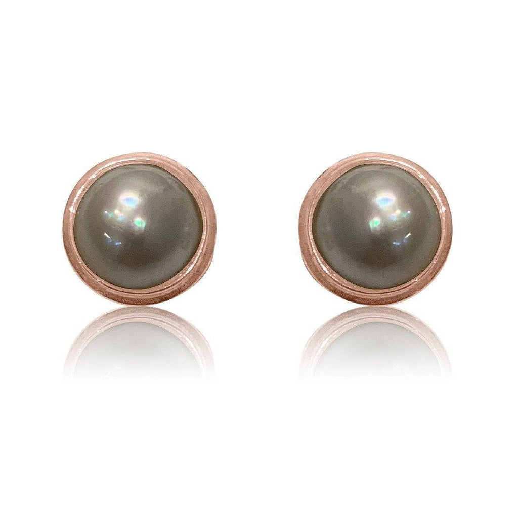 9kt Rose Gold Mabe Perl studs - Masterpiece Jewellery Opal & Gems Sydney Australia | Online Shop