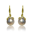 9kt Yellow Gold Pearl Diamond earrings - Masterpiece Jewellery Opal & Gems Sydney Australia | Online Shop