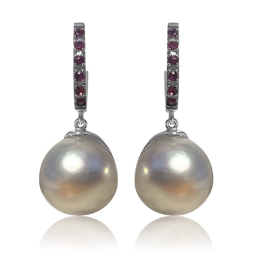 Sterling Silver South Sea Sapphire earrings - Masterpiece Jewellery Opal & Gems Sydney Australia | Online Shop