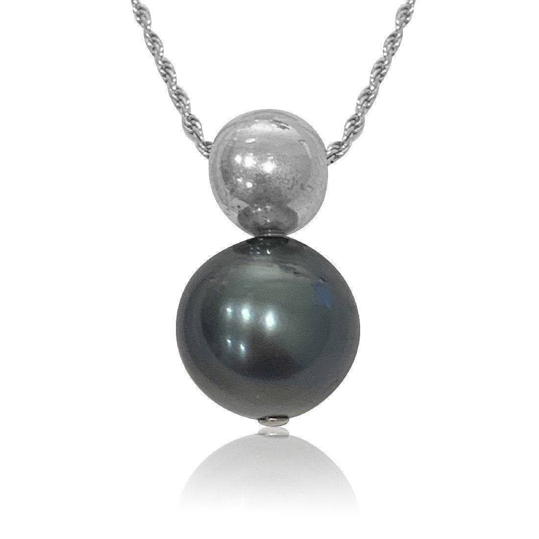 Sterling Silver Black Pearl 14mm pendant - Masterpiece Jewellery Opal & Gems Sydney Australia | Online Shop