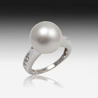 18KT WHITE GOLD SOUTH SEA PEARL RING AND DIAMONDS - Masterpiece Jewellery Opal & Gems Sydney Australia | Online Shop