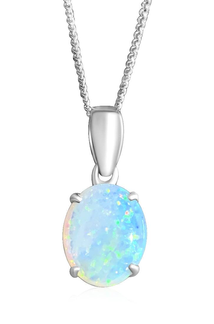 9kt White Gold Opal pendant 2 - Masterpiece Jewellery Opal & Gems Sydney Australia | Online Shop
