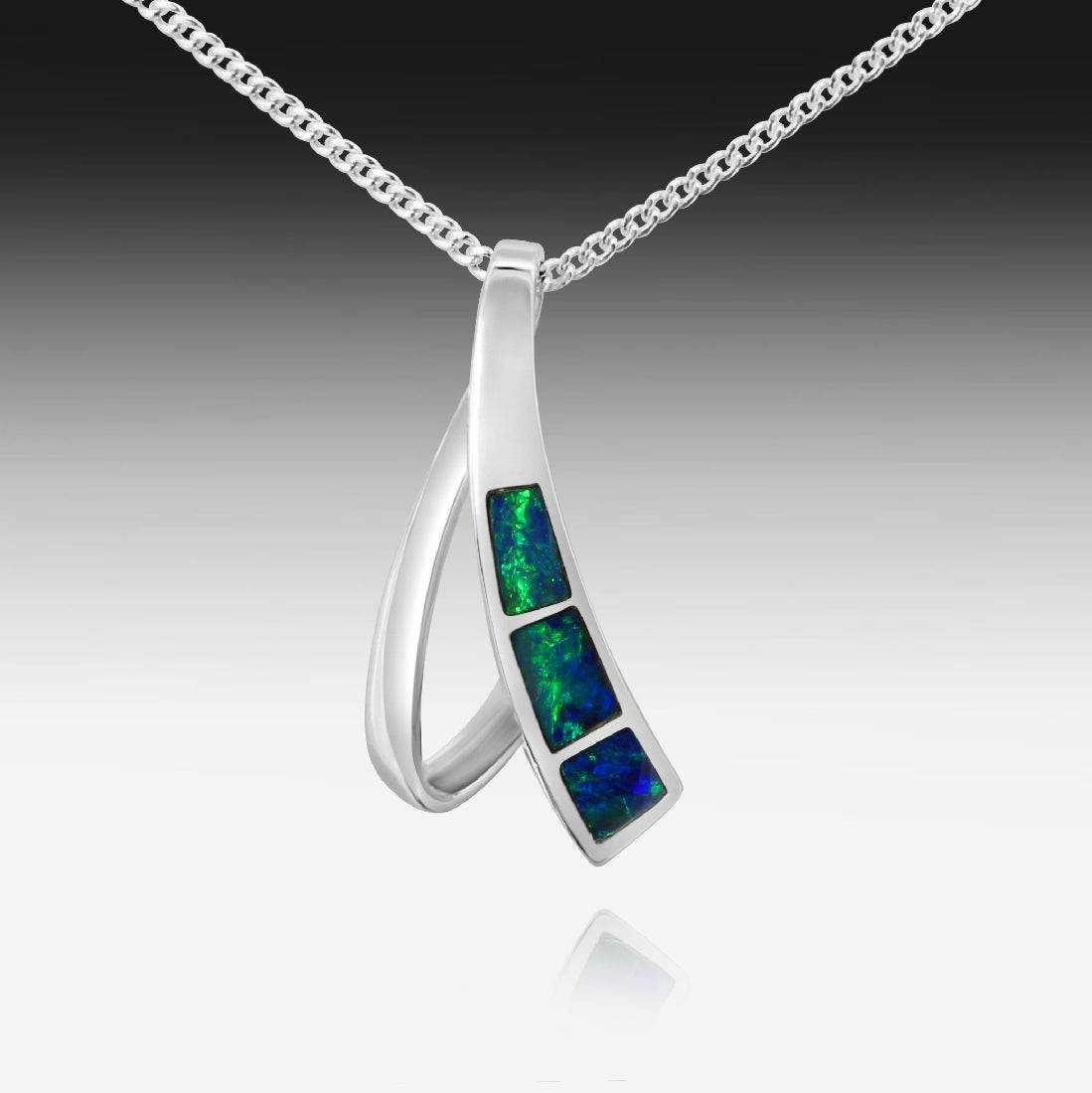 S/S opal inlay - Masterpiece Jewellery Opal & Gems Sydney Australia | Online Shop