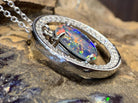 Sterling Silver Circle pendant with Opal Triplet - Masterpiece Jewellery Opal & Gems Sydney Australia | Online Shop