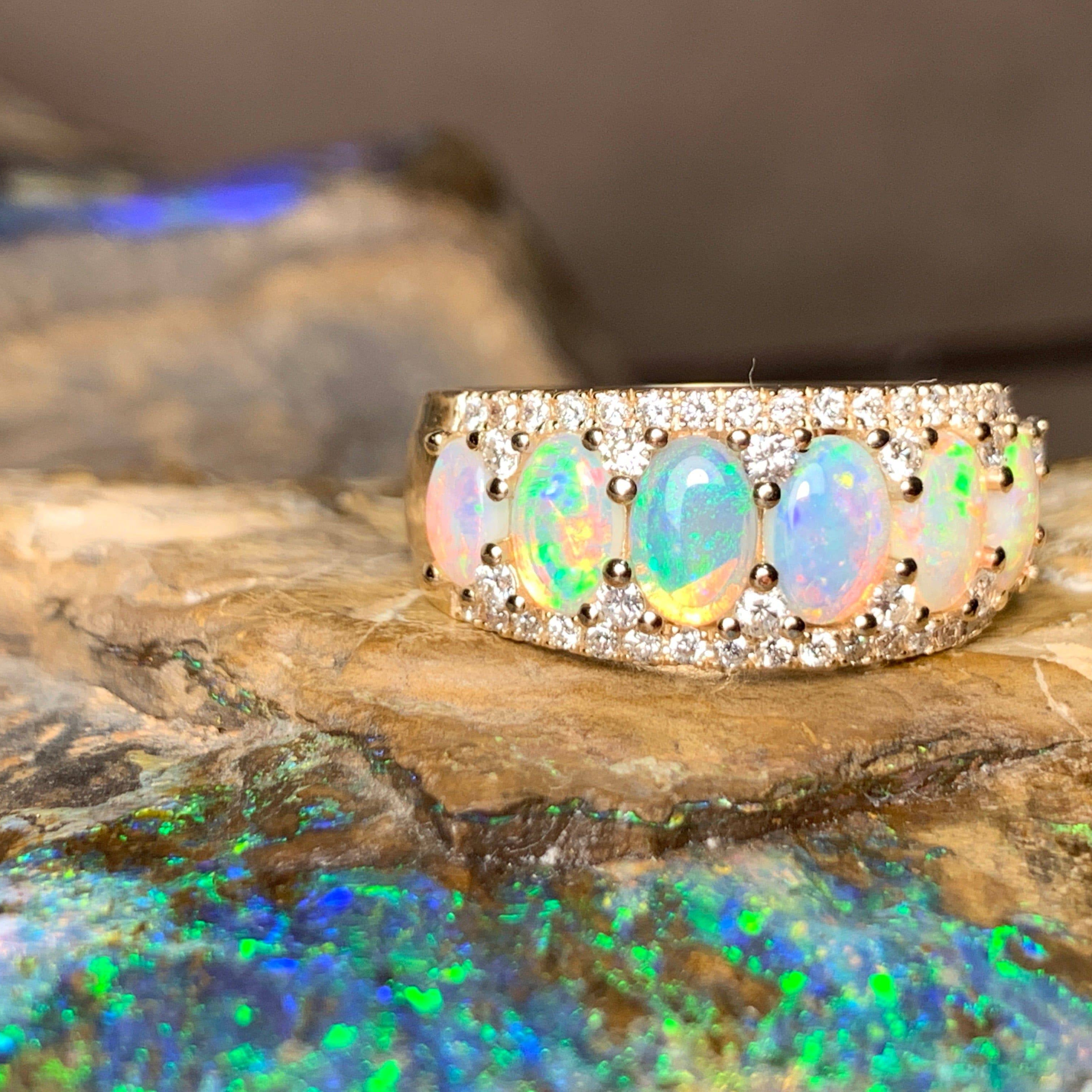 14kt Yellow Gold 3 row eternity ring - Masterpiece Jewellery Opal & Gems Sydney Australia | Online Shop