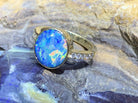 18kt Yellow Gold Black Opal and Diamond ring - Masterpiece Jewellery Opal & Gems Sydney Australia | Online Shop