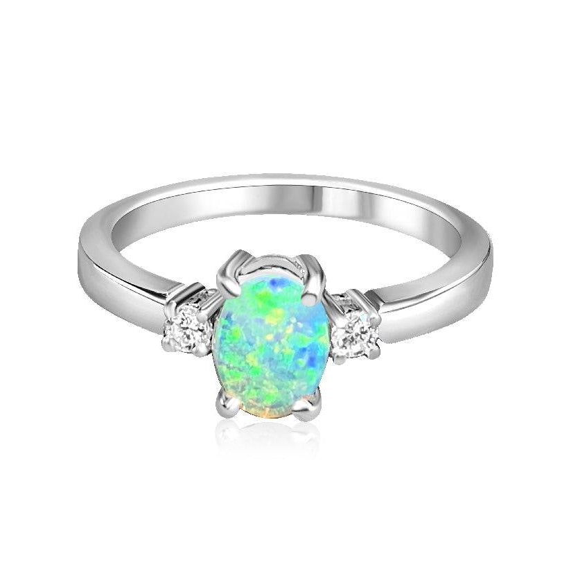 18kt White Gold Black Opal and Diamond ring - Masterpiece Jewellery Opal & Gems Sydney Australia | Online Shop